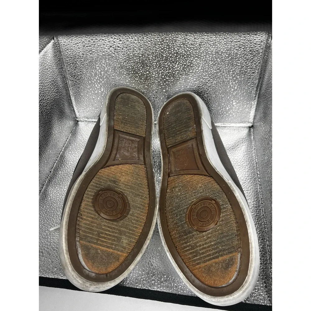 Polo Ralph Lauren Boat Shoes Lander Navy & Khaki  Topsiders Size 10.5 D Canvas